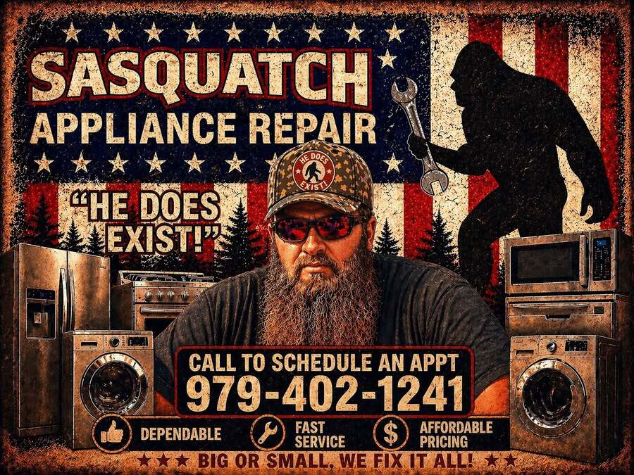 Chad, owner of Sasquatch Appliance Repair — ready to fix your appliances